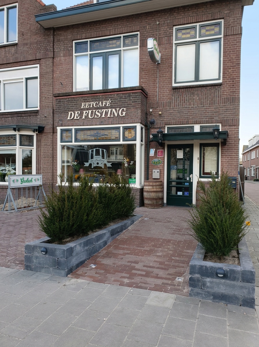 De voorkant van Eetcafé de Fusting aan de Hengelosestraat