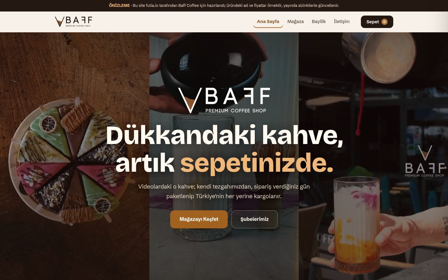 Koffiemerk verhuisd naar een eigen webshop · Op desktop