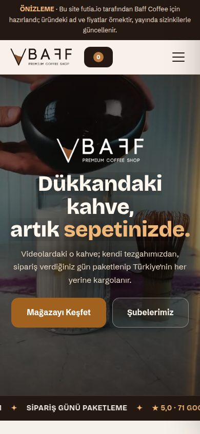 Koffiemerk verhuisd naar een eigen webshop · Op mobiel