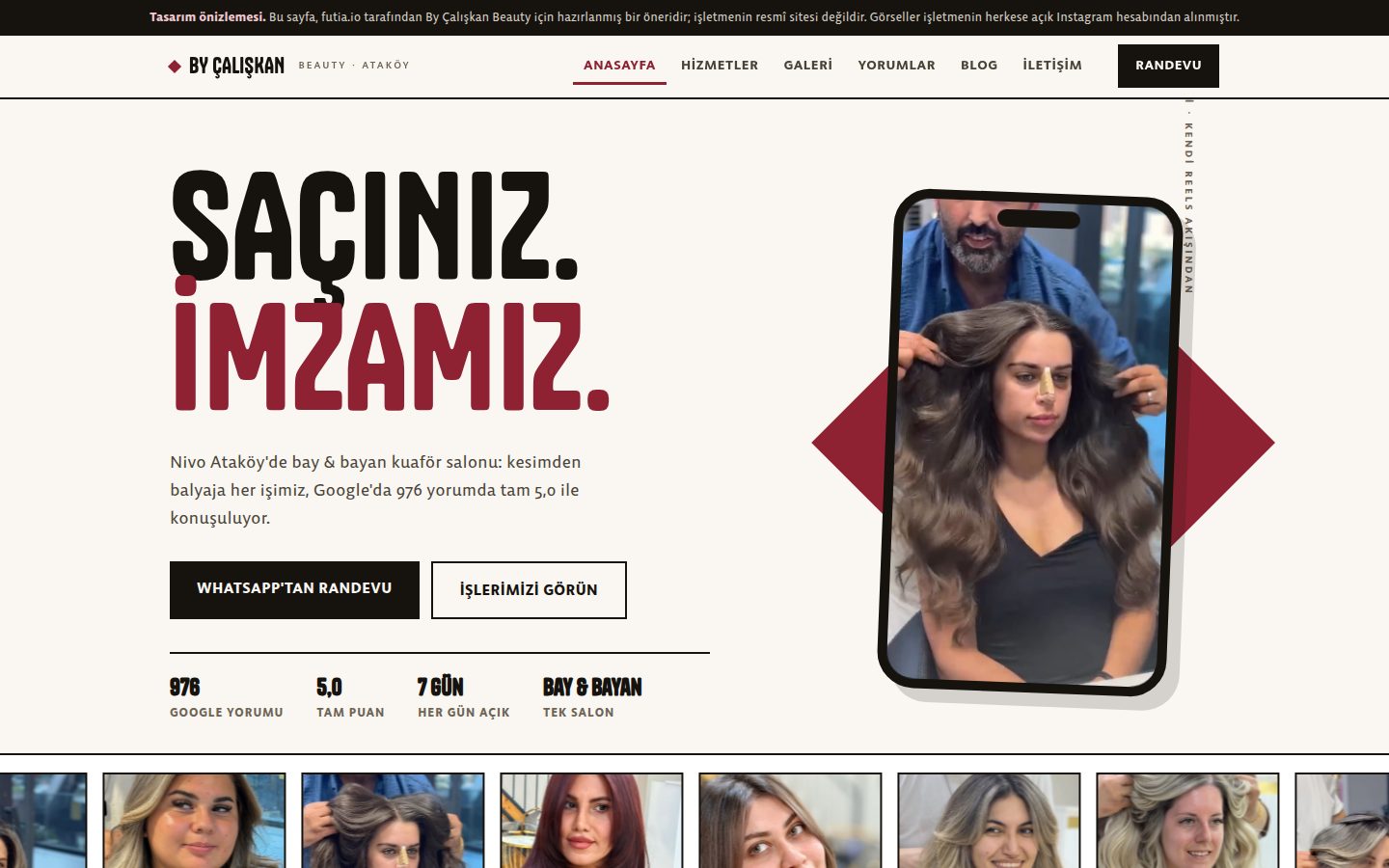 Kapper met 976 recensies die zijn eigen reels laat draaien · Op desktop