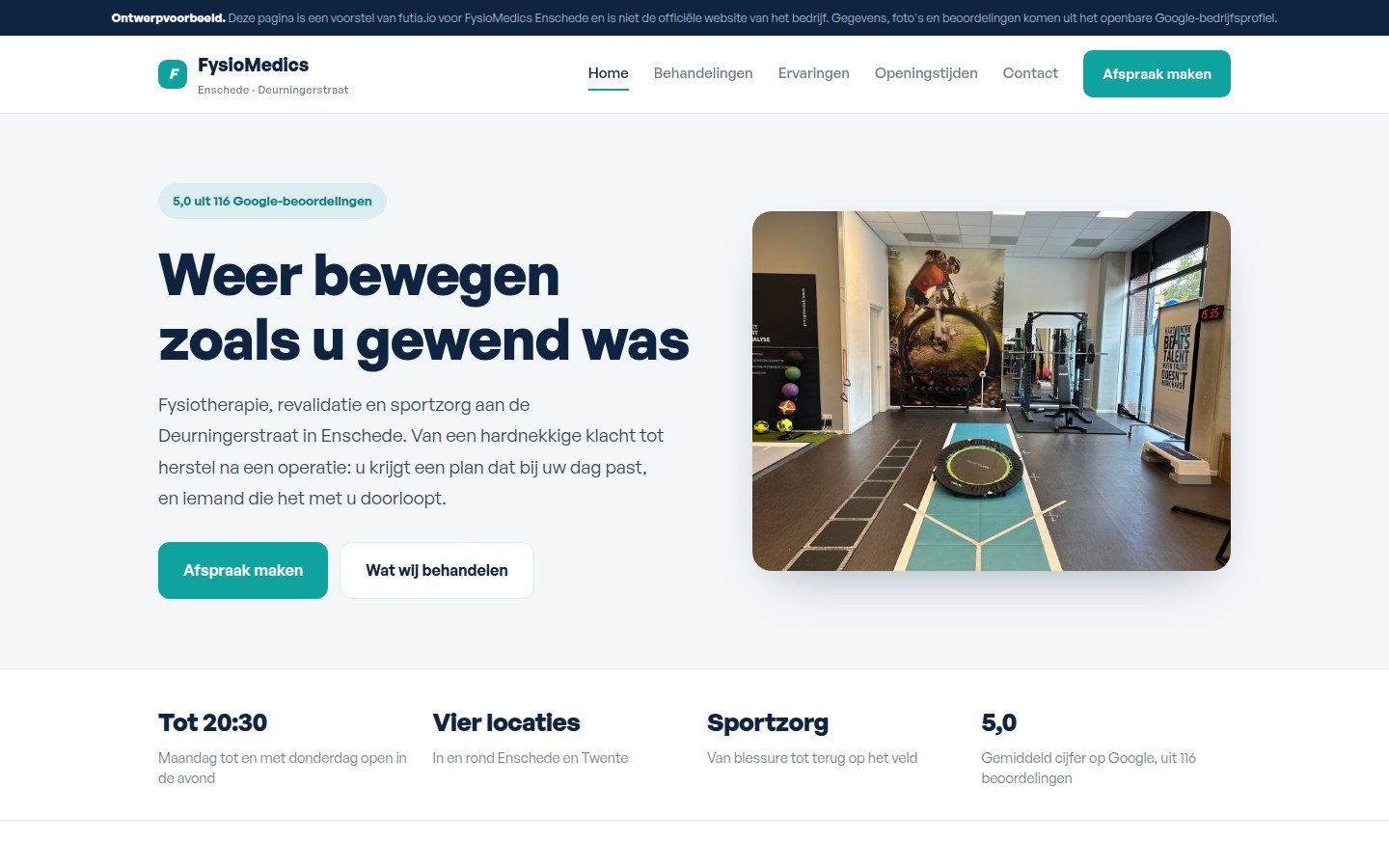 Een praktijk waar herstel meetbaar wordt gemaakt · Op desktop