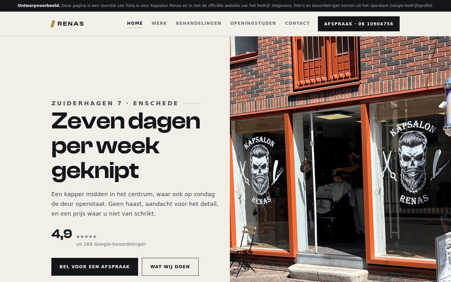 De kapper die zondag wel open is, en dat laat zien · Op desktop
